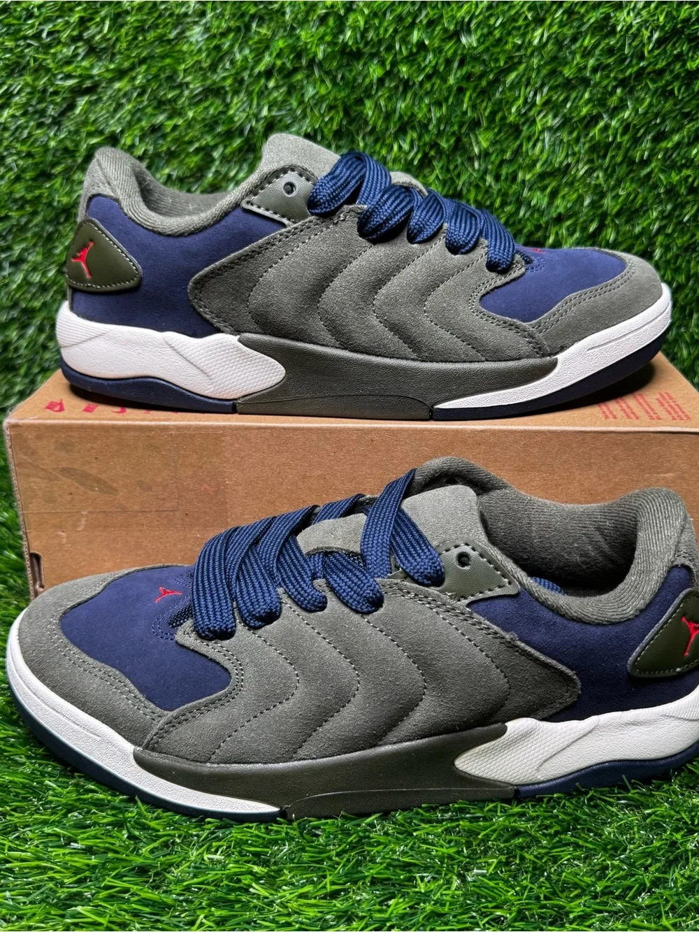 Size 9 - Mens Jordan Session Cargo Khaki Green Blue Skater Sneakers - IB3731-301